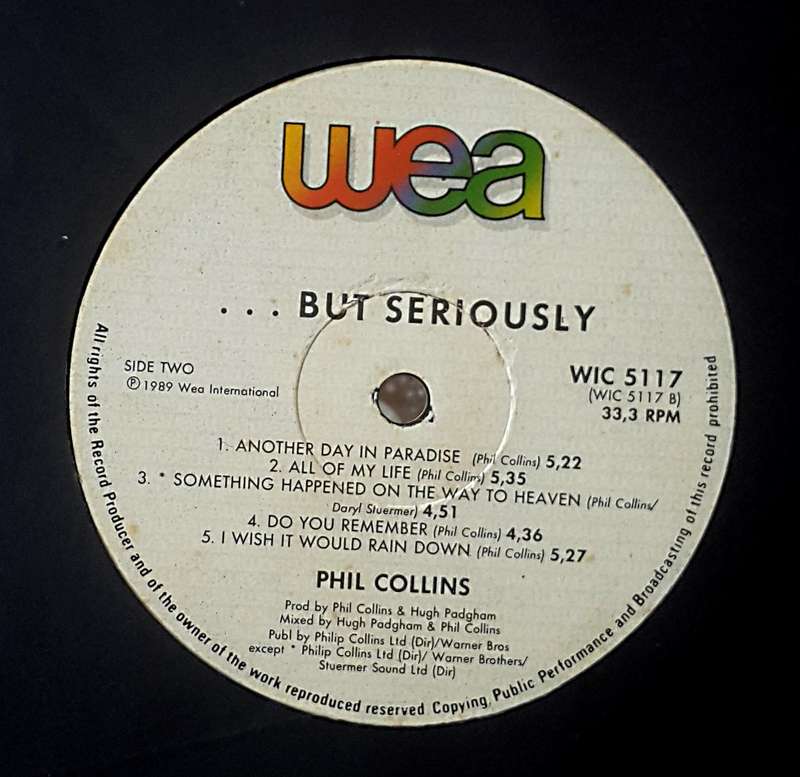 PHIL COLLINS - ...BUT SERIOUSLY Vinyl, LP, Album Country: South Africa Released: 1989