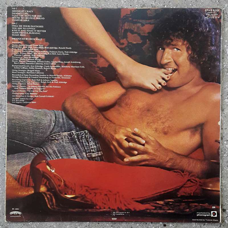 MAC DAVIS - MIDNIGHT CRAZY Vinyl, LP, Album Country: South Africa Released:  1981