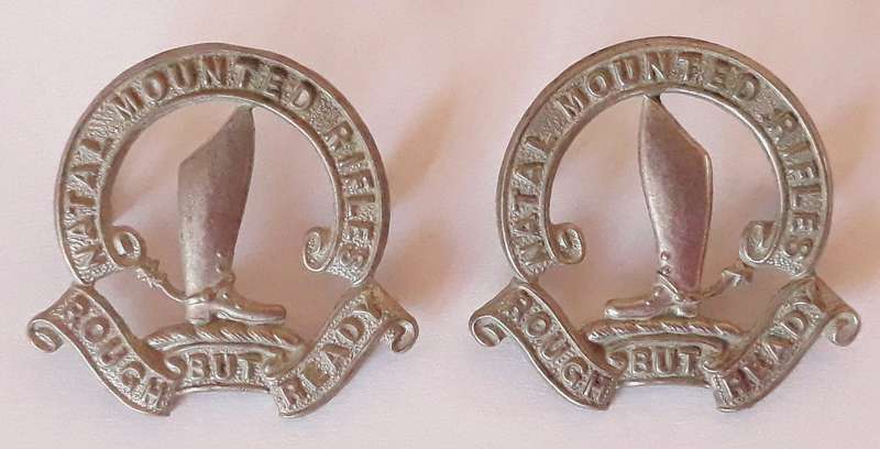 UDF Natal Mounted Rifles Collar Badge Pair