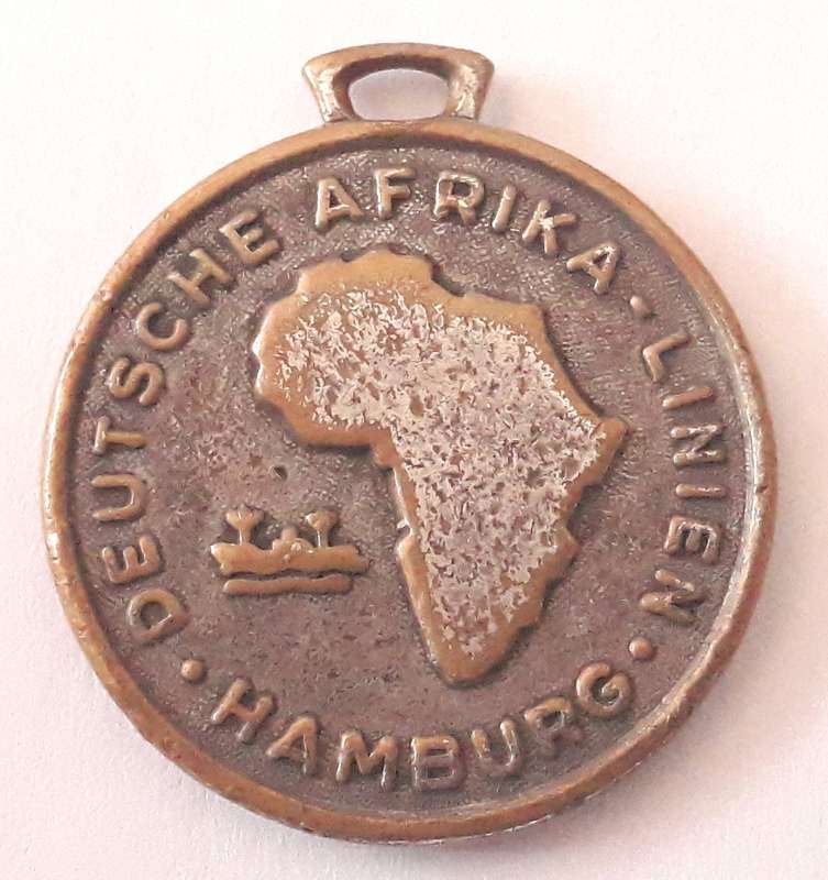 Vintage Deutsche Afrika Linien Hamburg Keychain Metal Fob