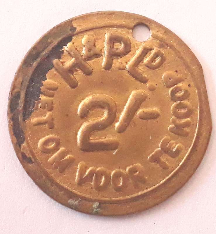 Vintage South African Harding and Parker Two Shilling Token