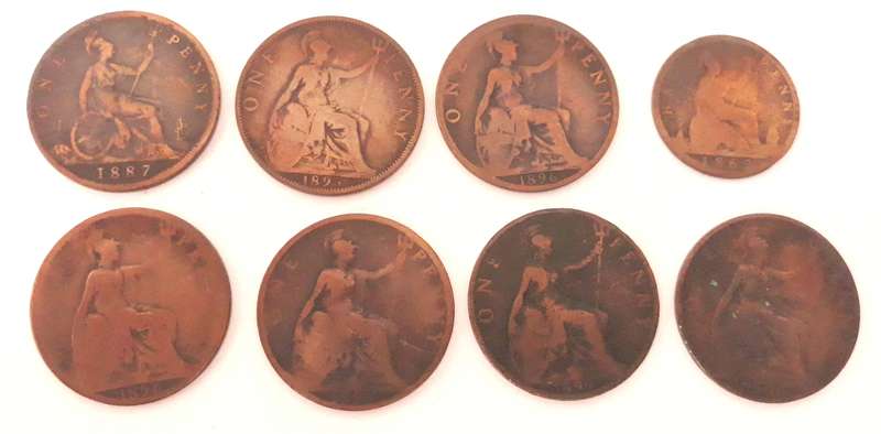 Selection of British Victorian Pennies