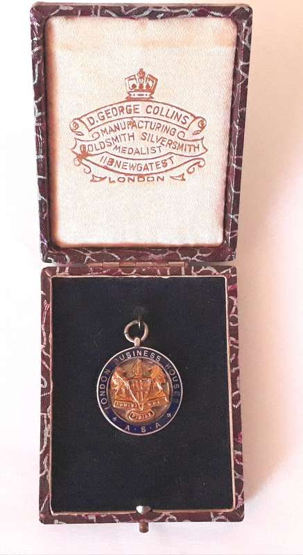 1936 Sterling Silver London Business Houses ASA Medal / Fob in Original Box