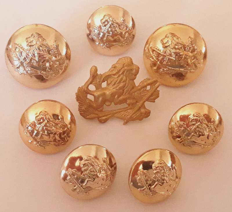 British South African Police Collar Badge and Buttons