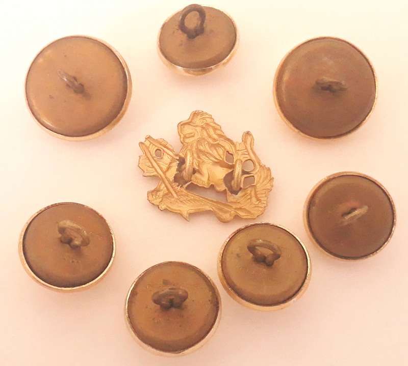 British South African Police Collar Badge and Buttons