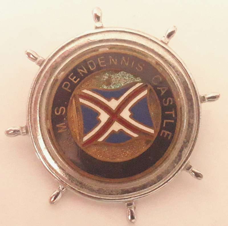 Vintage M.S. Pendennis Castle Liner Badge