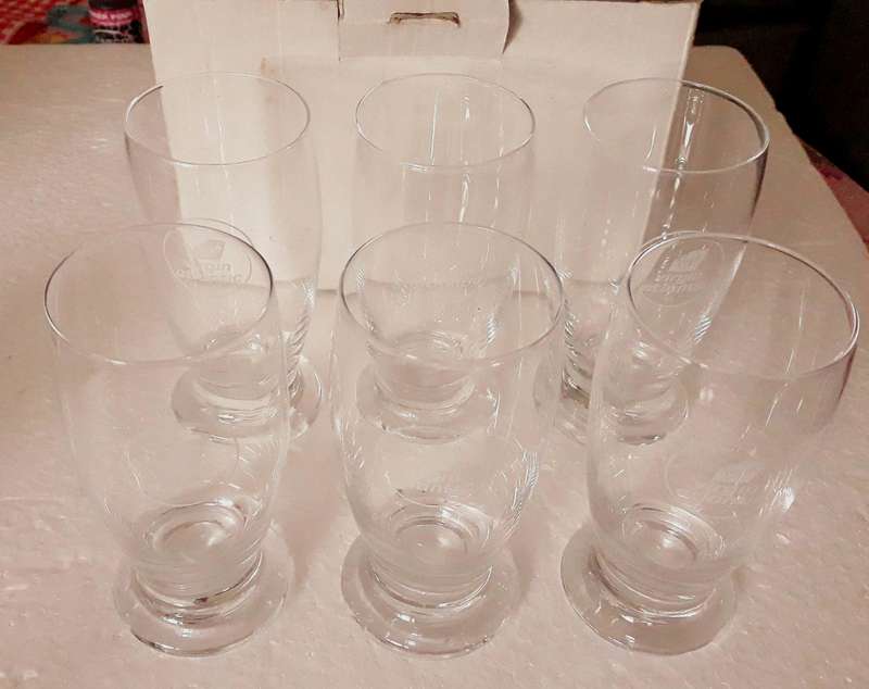 Virgin Atlantic Airways Carton Box of Six Tray Glasses