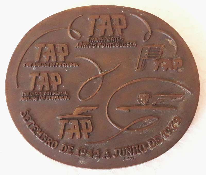 Vintage 1979 TAP Portugal Airline 35 Year Anniversary Medallion