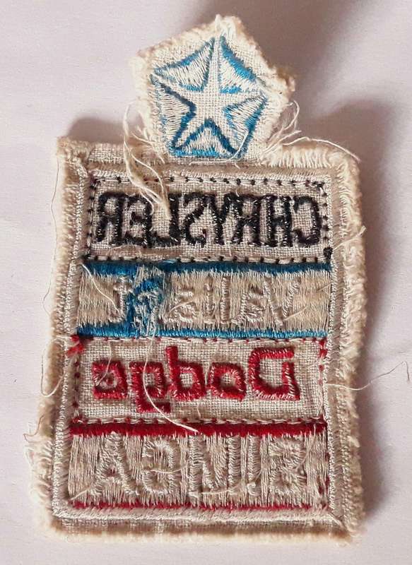 Vintage Chrysler Dealership Employee Cloth Badge