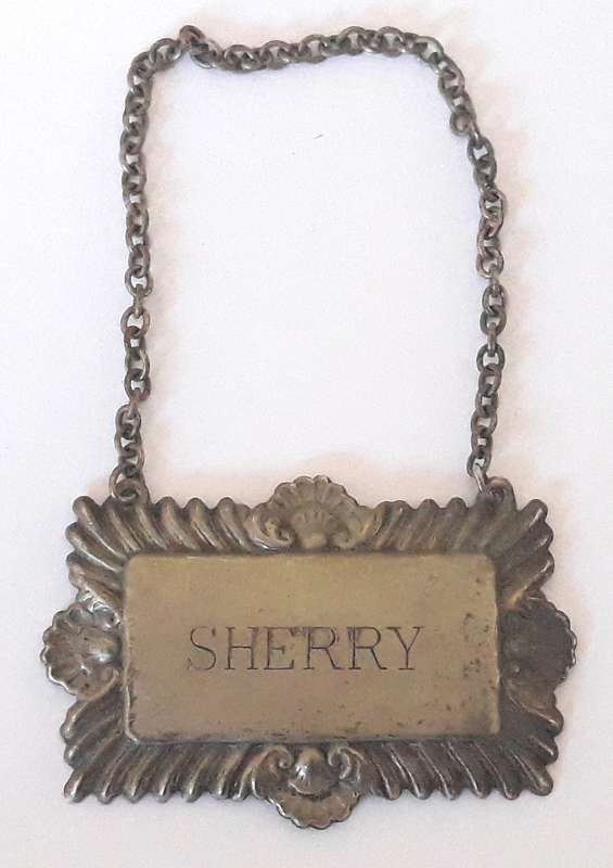 Vintage Sherry Silver Plated Decanter Label