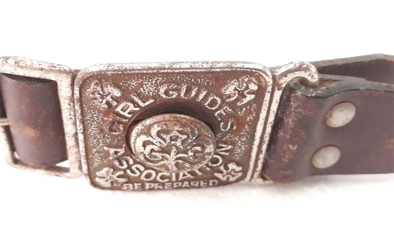 Vintage Girl Guides Leather Belt