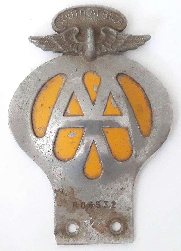 Vintage South African Automobile Association Car Badge
