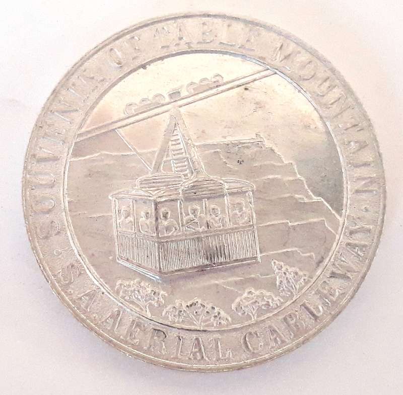 Vintage 1929/30 Table Mountain Cable Car Souvenir Aluminium Medallion