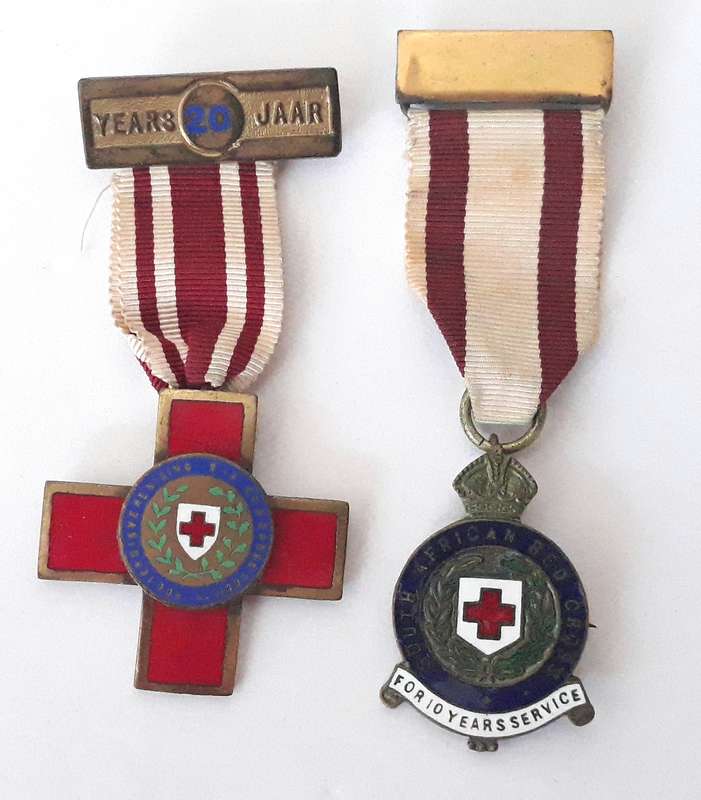 South African Red Cross 20 and 10 Year Service Medals
