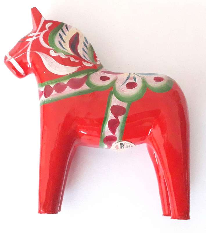 Vintage Swedish Dala Wooden Painted Horse