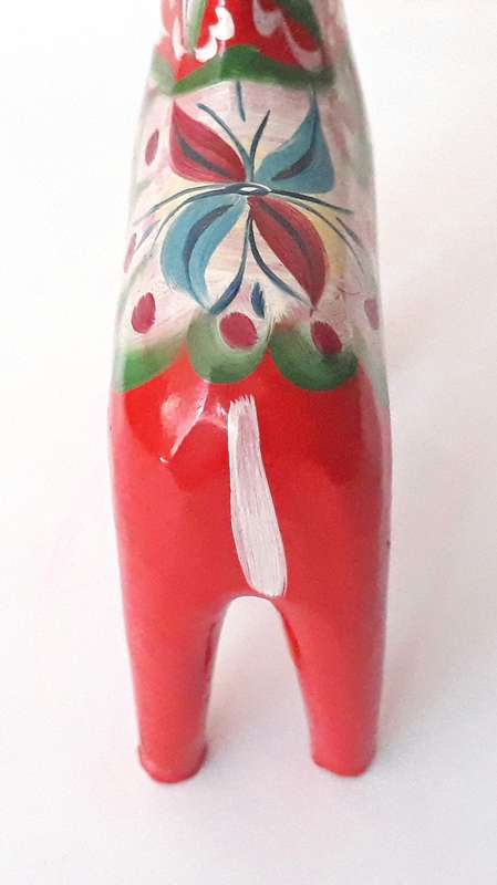 Vintage Swedish Dala Wooden Painted Horse