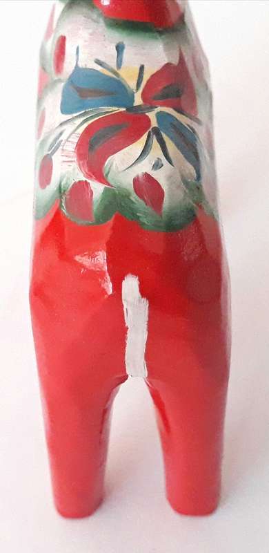 Vintage Swedish Wooden Painted Dala Horse