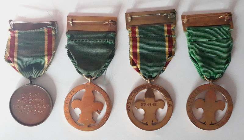 Vintage South African Boy Scouts Husband and Wife Medal Sets