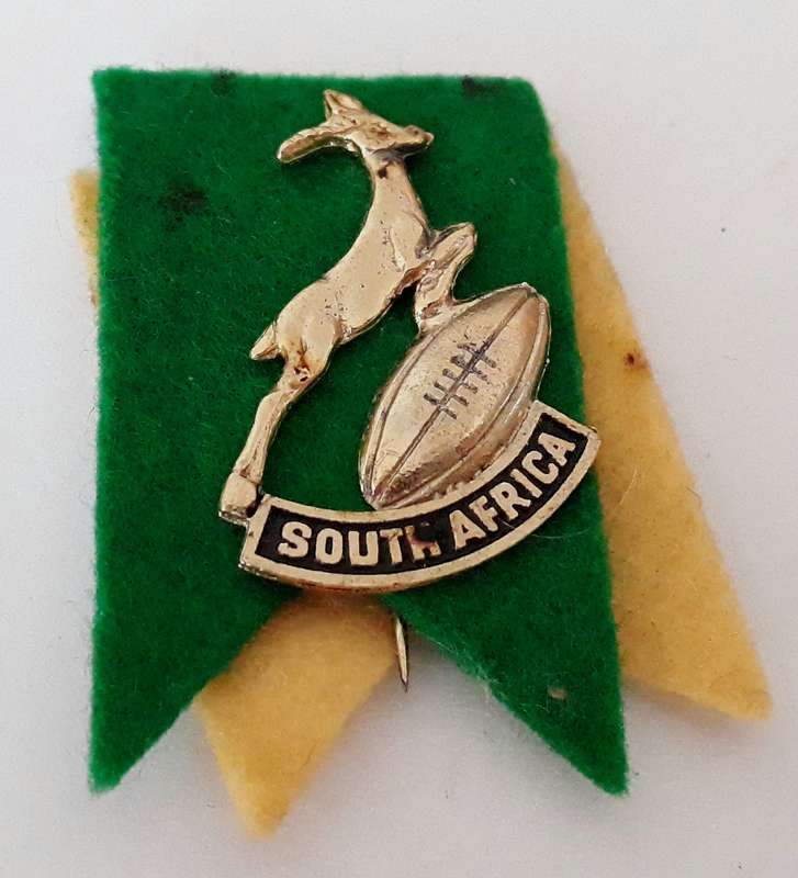 Vintage South African Rugby Springbok Tour Pin Badge - English Version