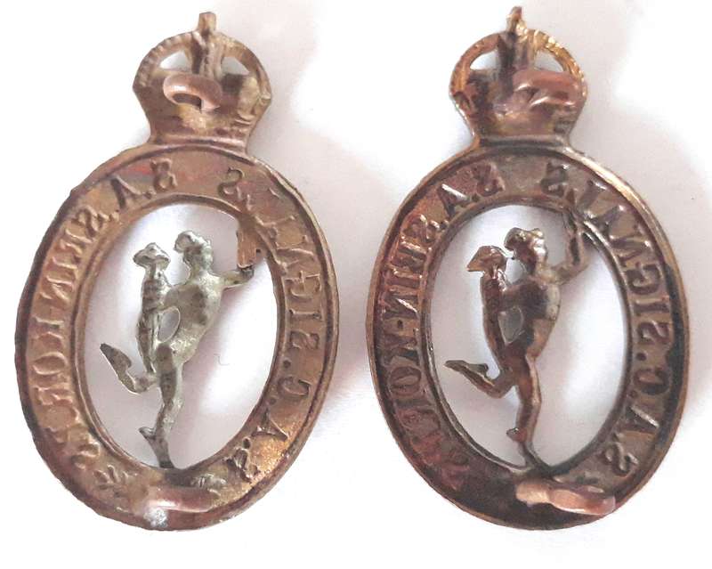 World War Two UDF South African Signals Corps Cap Badges