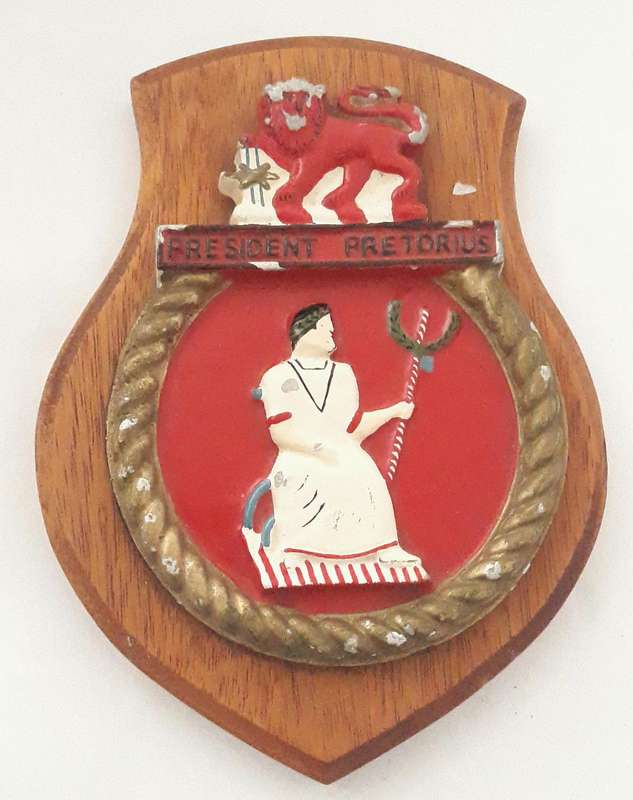 Vintage South African Navy President Pretorius Plaque