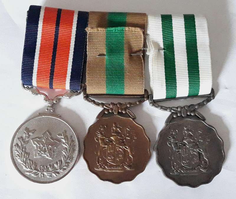 SADF Medal Set - General Service, 10 Year and 20 Year Good Service Medals