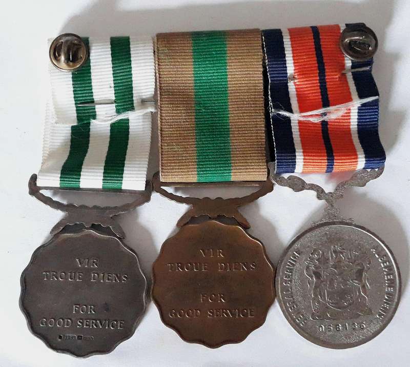 SADF Medal Set - General Service, 10 Year and 20 Year Good Service Medals