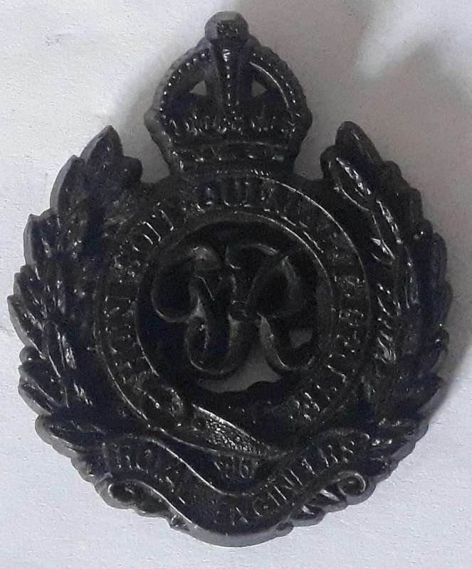 World War Two British Royal Engineers Plastic Economy Cap Badge