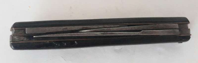 Vintage BTS Three Bladed Horn Handled Pocket Knife