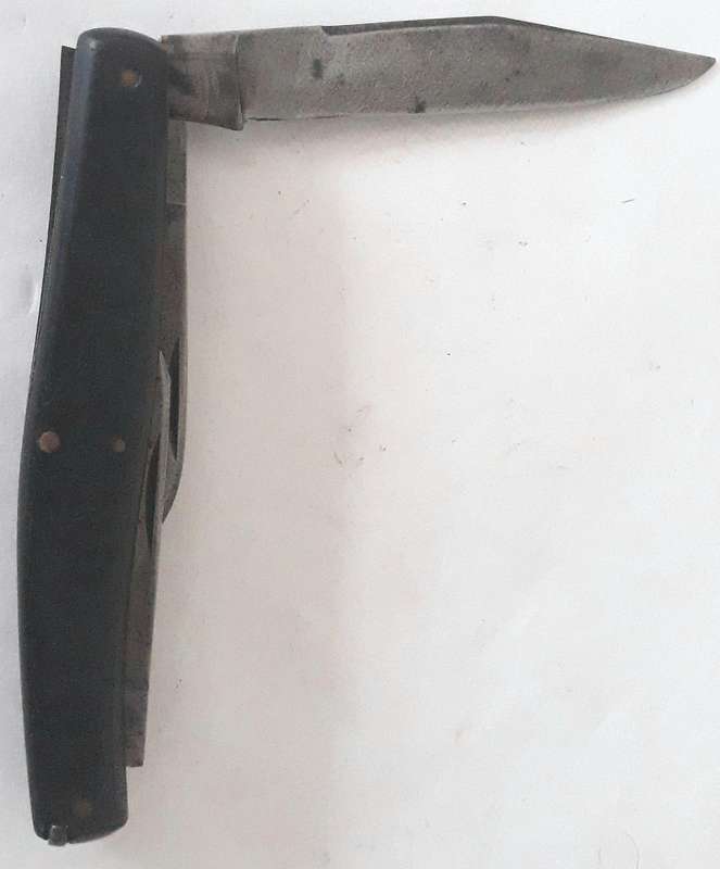 Vintage BTS Three Bladed Horn Handled Pocket Knife
