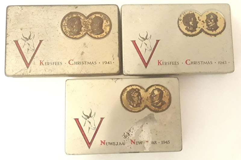 World War Two South African Jan Smuts Christmas and New Year Tins