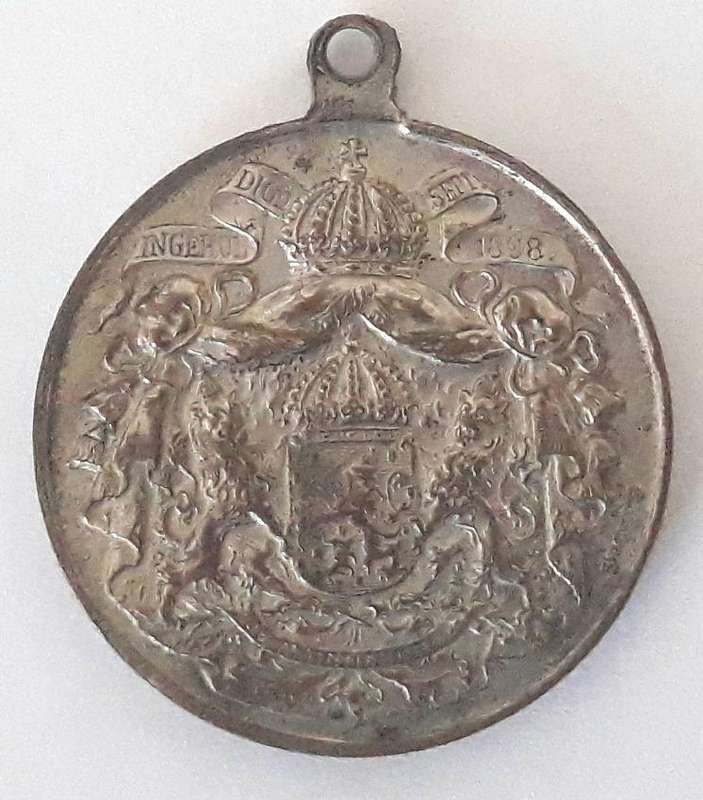 Antique 1898 Netherlands Queen Wilhelmina Inauguration Medallion