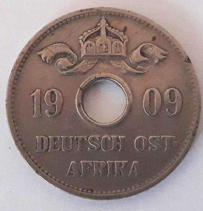 1909 German East Africa 10 Heller