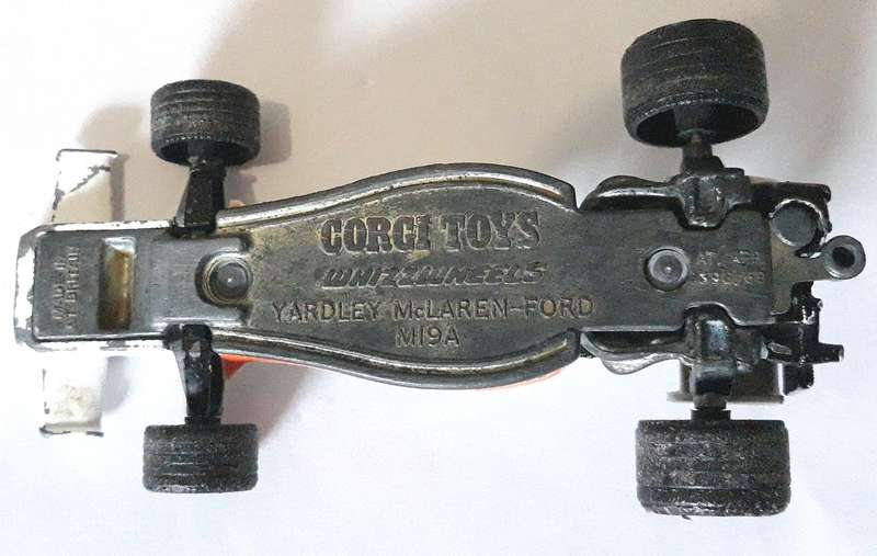 Vintage Corgi Toys Whizzwheels Yardley, McLaren, Ford M19A Racing Car
