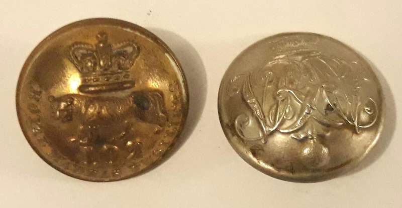Two Victorian Era Regimental Buttons