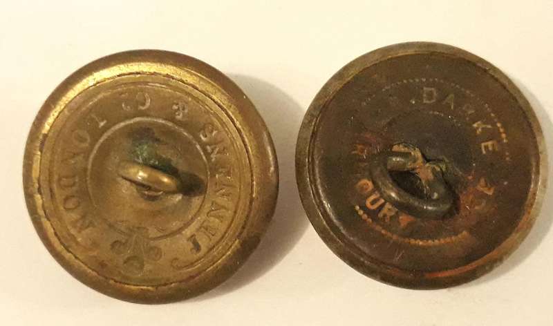 Two Victorian Era Regimental Buttons