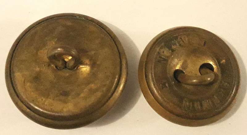 Two British Regimental Buttons - Suffolk Regiment and 9th Queen's Royal Lancers