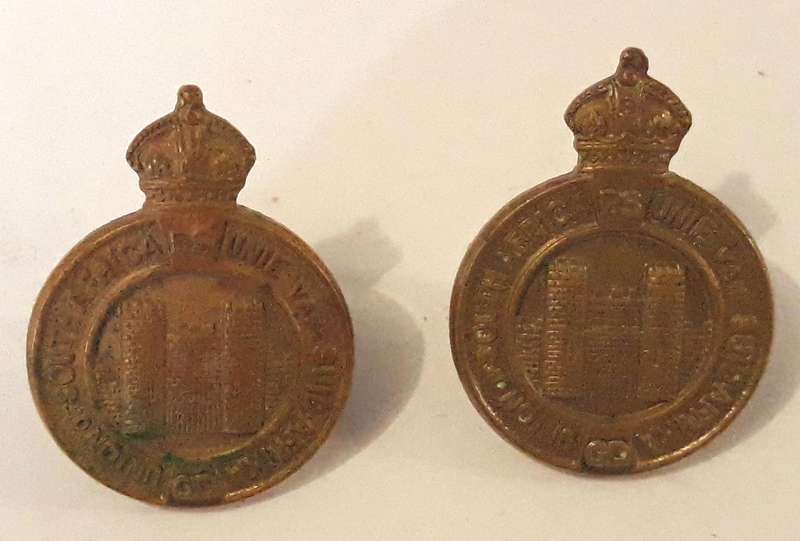 1930s South African Prison Services Mess Dress Collar Badge Pair
