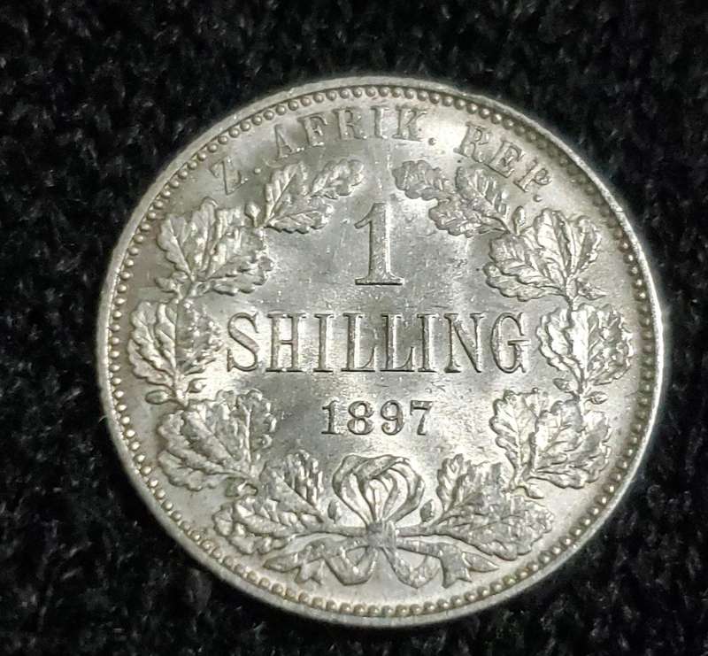 1897 Shilling ZAR Kruger MS61/62