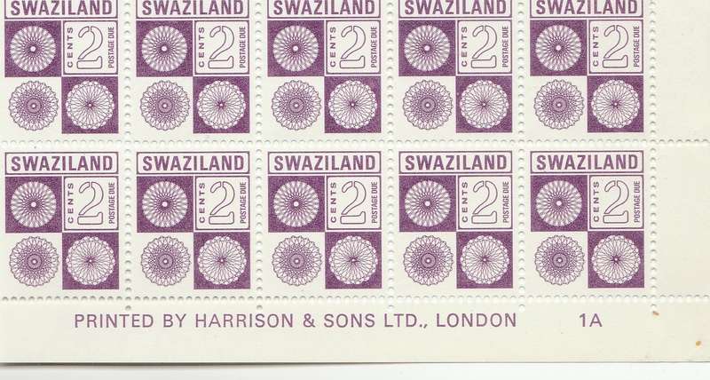 SWAZILAND          TO PAY    INSCRIPTIONAL SHEETS