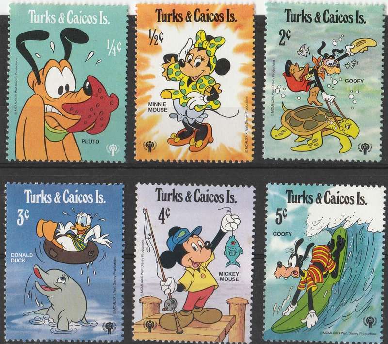 DISNEY   STAMPS    CAICOS ISLANDS       UMM    12