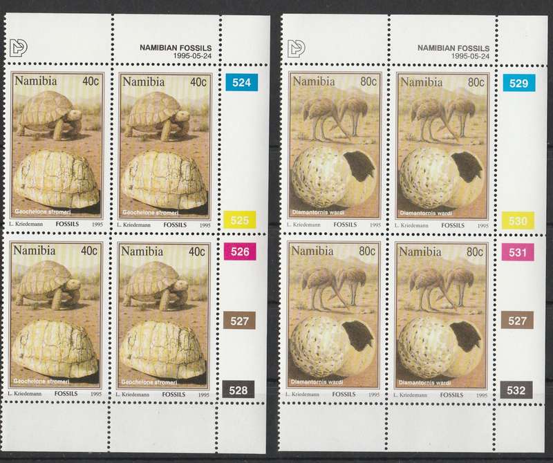 NAMIBIA    4X CONTROLS  1995   FOSSILS