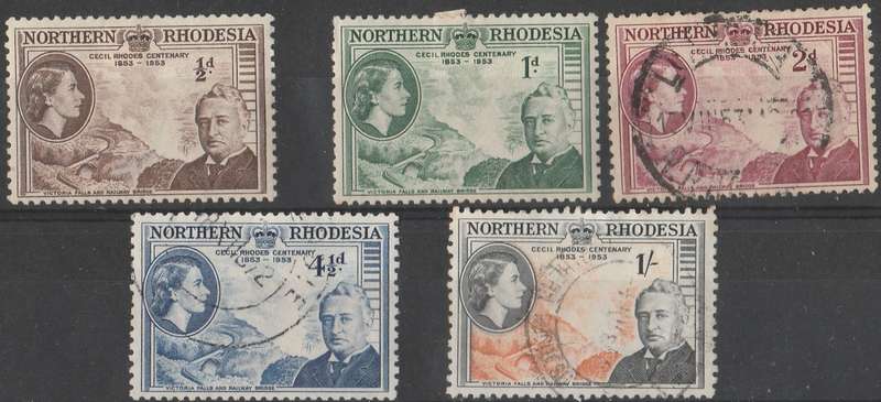 NORTHERN RHODESIA   CENTENARY  OF BIRTH  CECIL RHODES  1953   FULL SET