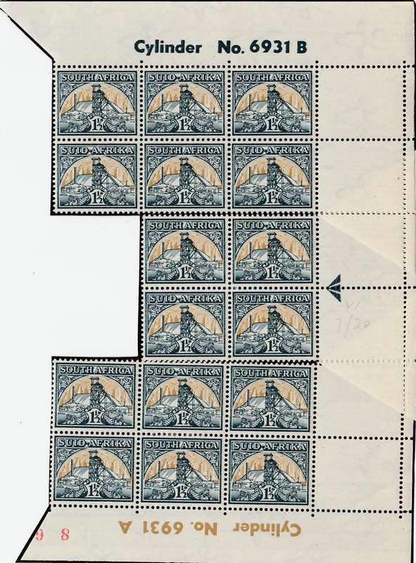 UNION OF SOUTH AFRICA   1941  A/B CONTROL BLOCKS  +  ARROW BLOCK
