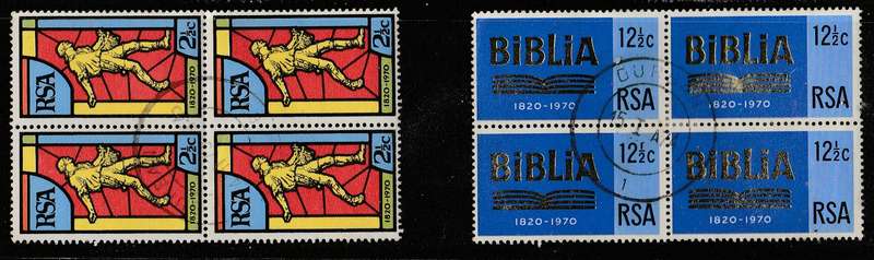 RSA  1970     BIBLE SOCIETY    BLOCKS OF 4