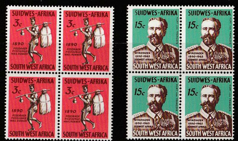 SOUTH WEST AFRICA   SACC227   -  228   BLOCKS OF 4      1965    UMM