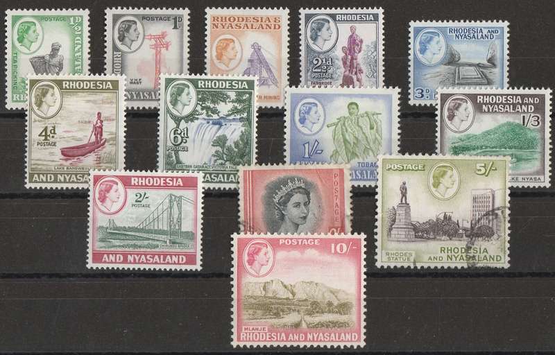 RHODESIA & NYASALAND 1959       PART SET   SACC 18-32    MM   13 VALUES