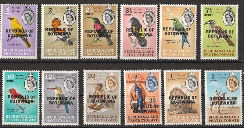REPUBLIC  OF  BOTSWANA     1966   OVERPRINT     ON BECHUHANALAND  MM