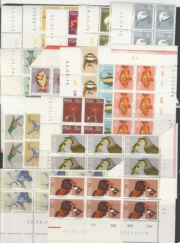 REPUBLIC OF SOUTH AFRICA  1974   FULL SET 2ND  DIFINITVE  CONTROL BLOCKS    CV1400