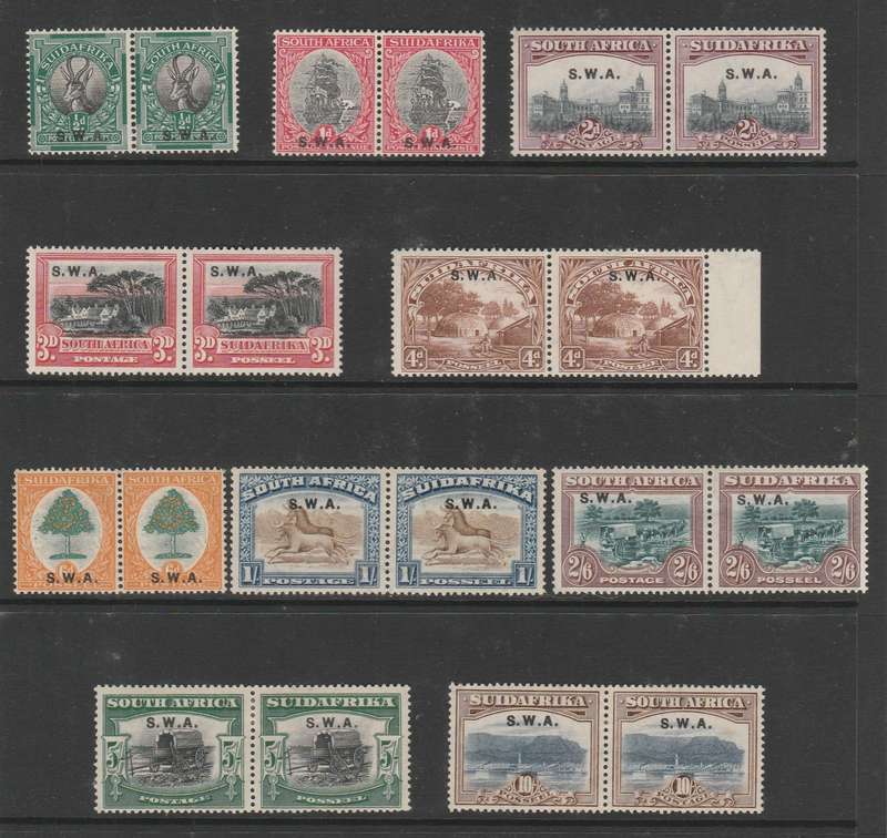 SOUTH WEST AFRIKA       1927   FULL SET  VERY LIGHT HINGE   MINT   SACC81-90